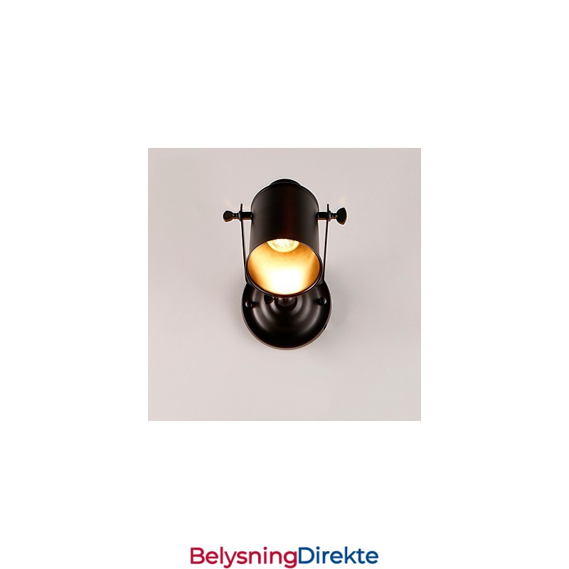 Vintage Vegglampe I Svart Metall I Loftstil, Stue, Spisestue, Gang, Kafé, Barer, Bar, Vegglampe