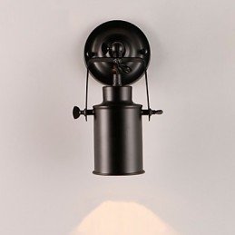 Vintage Vegglampe I Svart Metall I Loftstil, Stue, Spisestue, Gang, Kafé, Barer, Bar, Vegglampe