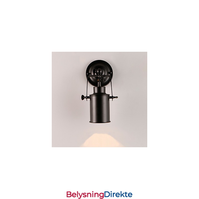 Vintage Vegglampe I Svart Metall I Loftstil, Stue, Spisestue, Gang, Kafé, Barer, Bar, Vegglampe