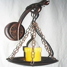 Rustikk Hyttemalingsfunksjon For Mini-Stil Opplyst Vegglampe I Vegg