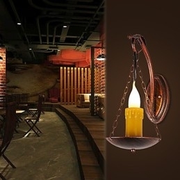 Rustikk Hyttemalingsfunksjon For Mini-Stil Opplyst Vegglampe I Vegg