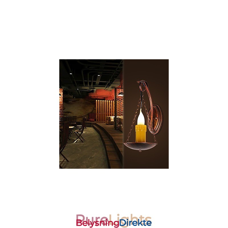 Rustikk Hyttemalingsfunksjon For Mini-Stil Opplyst Vegglampe I Vegg