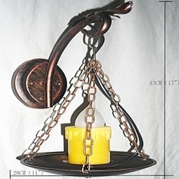 Rustikk Hyttemalingsfunksjon For Mini-Stil Opplyst Vegglampe I Vegg