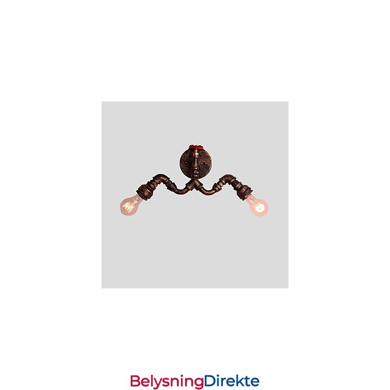 Vintage Industrielle Rørvegglamper Kreative Lys Restaurant Kafé Bar Dekorasjonsbelysning Med 2 Lys Malt Finish