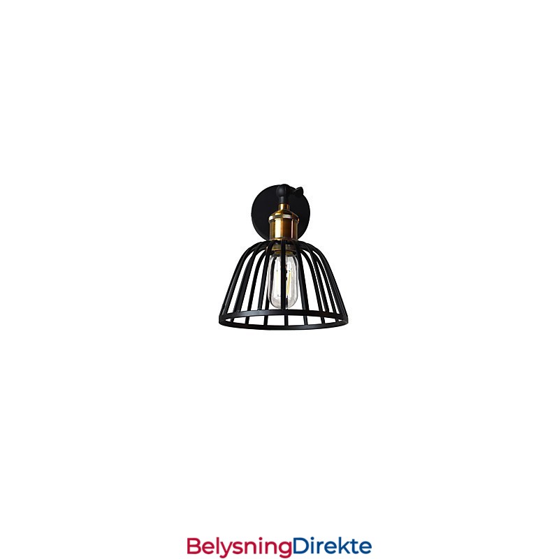 Lysmalt Stålvegglampe Dum Svart Amerikansk Kaffedekorasjon Retro Vegglampe Lyssabellampe På Vegg