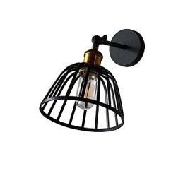 Lysmalt Stålvegglampe Dum Svart Amerikansk Kaffedekorasjon Retro Vegglampe Lyssabellampe På Vegg