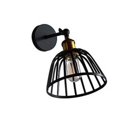 Lysmalt Stålvegglampe Dum Svart Amerikansk Kaffedekorasjon Retro Vegglampe Lyssabellampe På Vegg