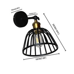 Lysmalt Stålvegglampe Dum Svart Amerikansk Kaffedekorasjon Retro Vegglampe Lyssabellampe På Vegg
