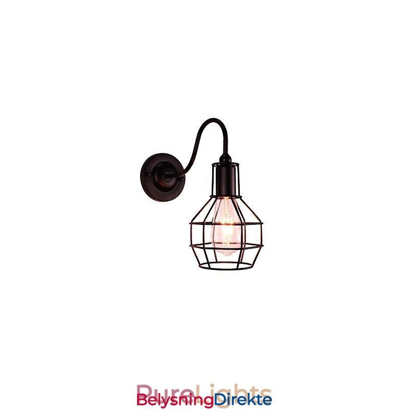 Vegglampe Vegglampe Veggjernsvegglampe Dum Black Lightsaber-Lampe På Veggen