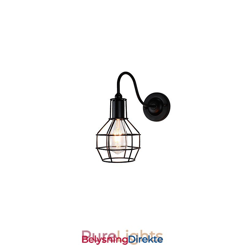 Vegglampe Vegglampe Veggjernsvegglampe Dum Black Lightsaber-Lampe På Veggen