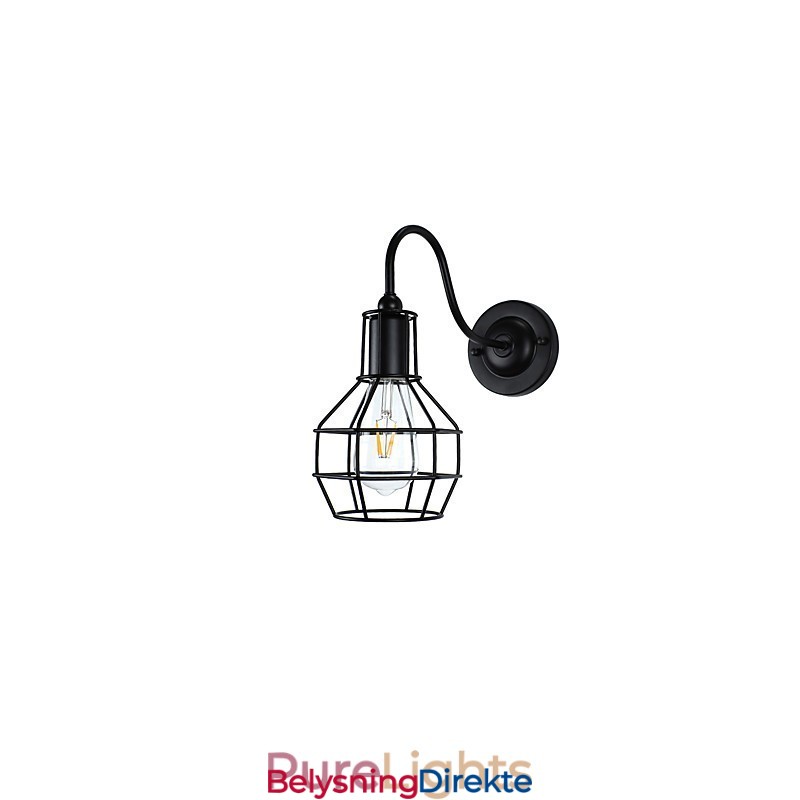 Vegglampe Vegglampe Veggjernsvegglampe Dum Black Lightsaber-Lampe På Veggen