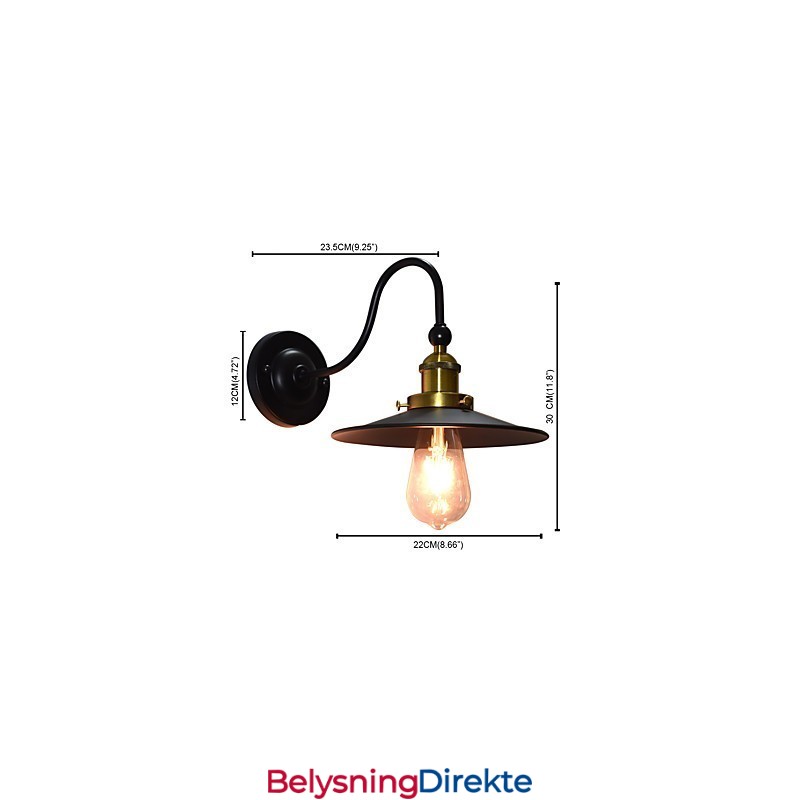 Vegglampe Vegglampe Veggjernsvegglampe Dum Black Lightsaber-Lampe På Veggen