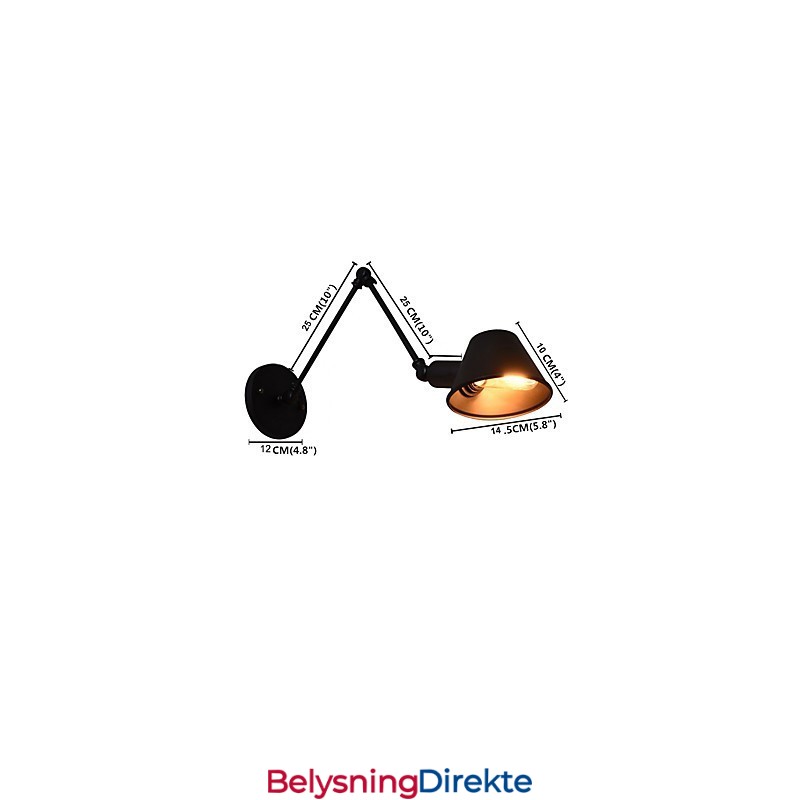 Vegglampe Vegglampe Veggjernsvegglampe Dum Black Lightsaber-Lampe På Veggen