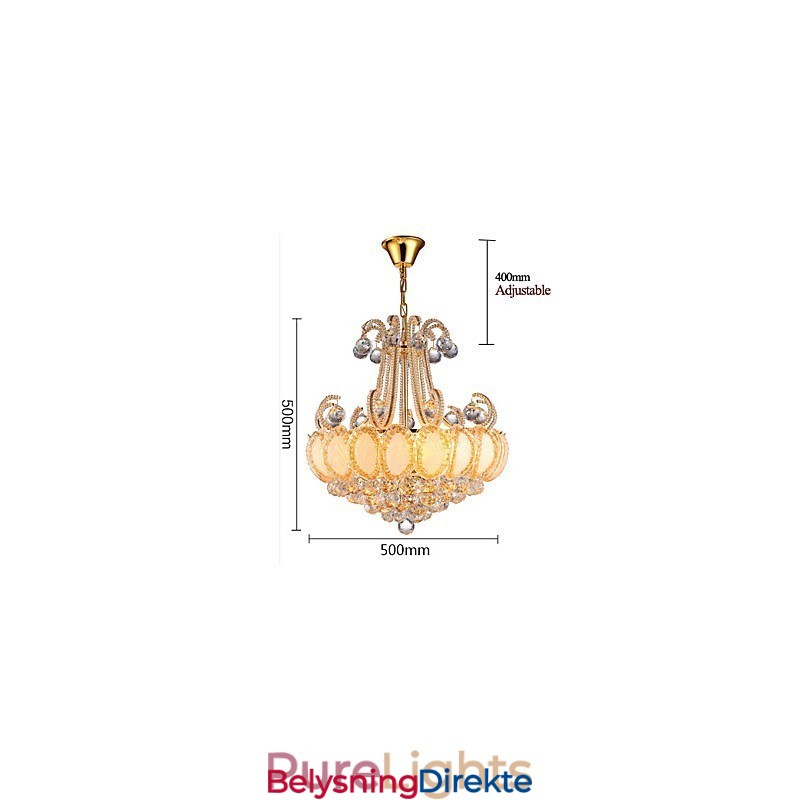 Moderne Luksuriøs Lysekrone I Krystall Med Anhengslampe, Diameter 50 Cm, Inneholder 8 Pærer