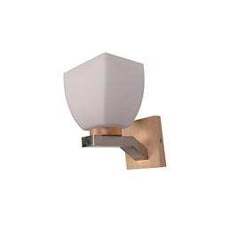 Enkel Vegglampe, Nattbordslampe Med Glassskjerm Og Heltre Til Soverom, Kommode, Stue, Babyrom, Studentrom, Salongbord, Bokhylle