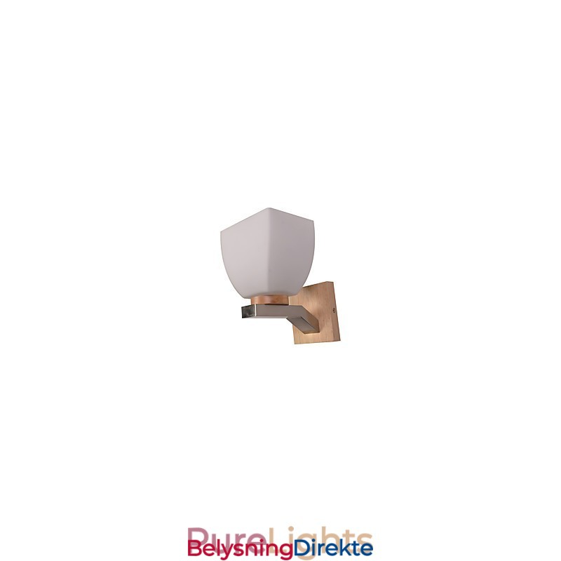 Enkel Vegglampe, Nattbordslampe Med Glassskjerm Og Heltre Til Soverom, Kommode, Stue, Babyrom, Studentrom, Salongbord, Bokhylle