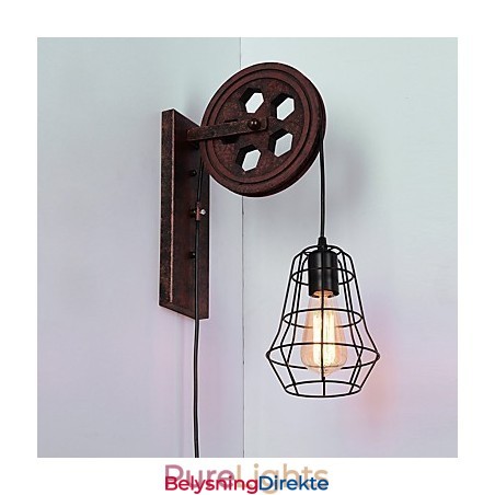 Industriell Retro Jernvegglampe Kreativ Personlighet Løftetrinsevegglampe
