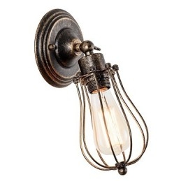 Vintage Vegglampe Industriell Vegglampe Svart Metalltråd Burvegglampe