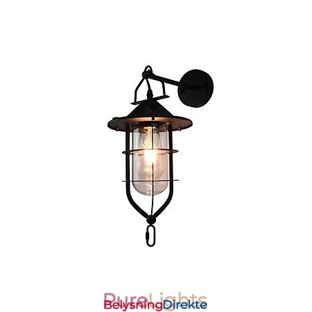 Lysmalt Stålvegglampe Dum Svart Amerikansk Kaffedekorasjon Retro Vegglampe Lyssabellampe På Vegg