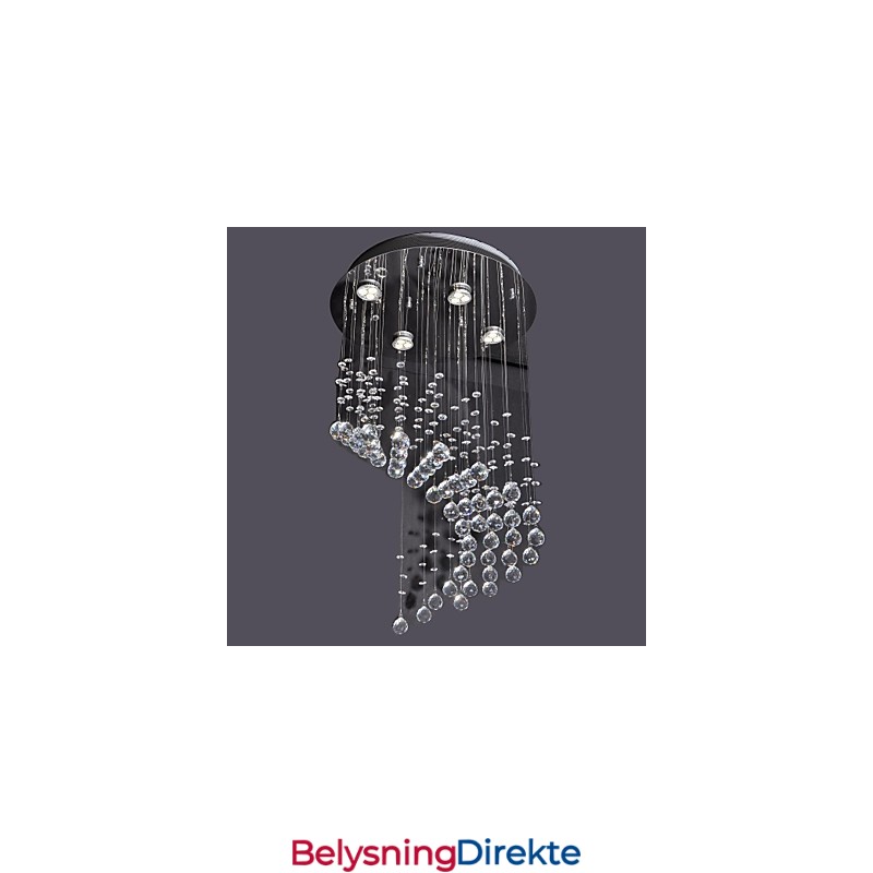 Moderne Samtids Krystall Krom Metall Innfelt Montering