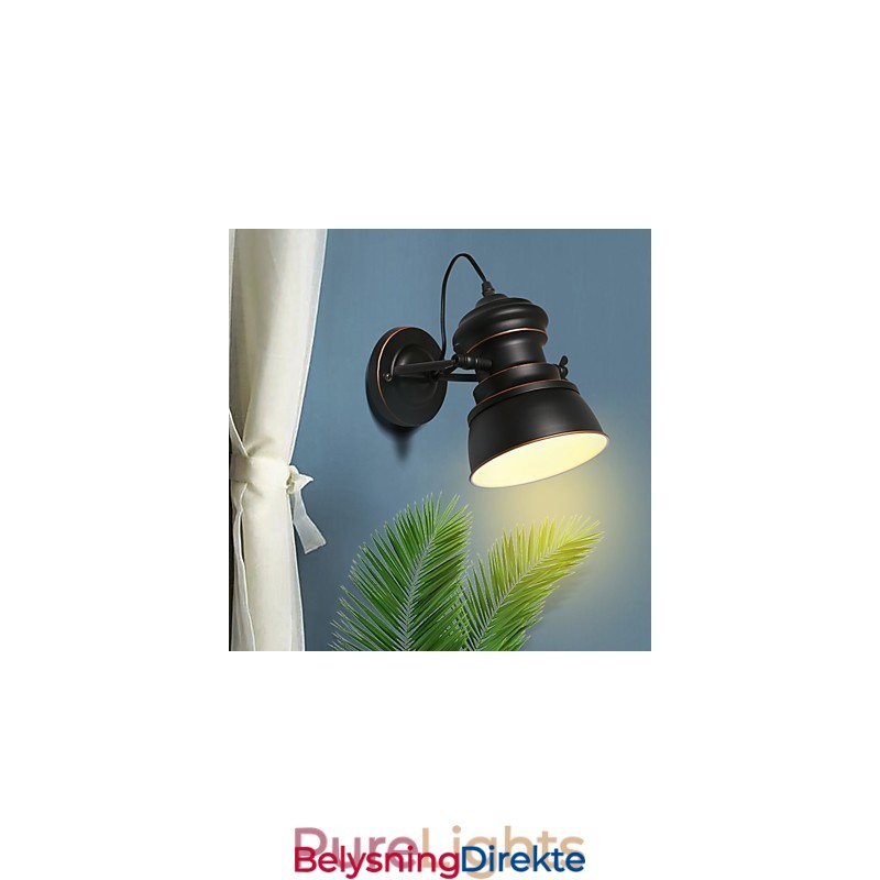 Industriell Vegglampe I Metall, Vintage, For Kafé, Klubb Og Bar