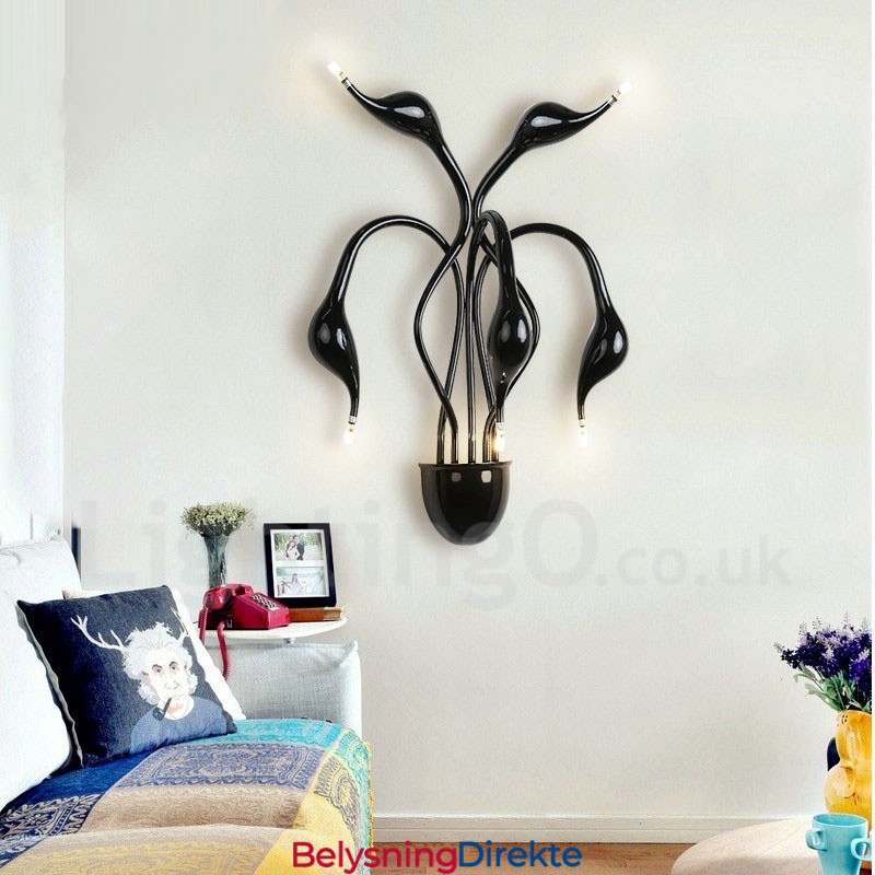 Svanehode Moderne Samtidsstil Flerfarget Omgivelseslys Vegglampe Vegglampe