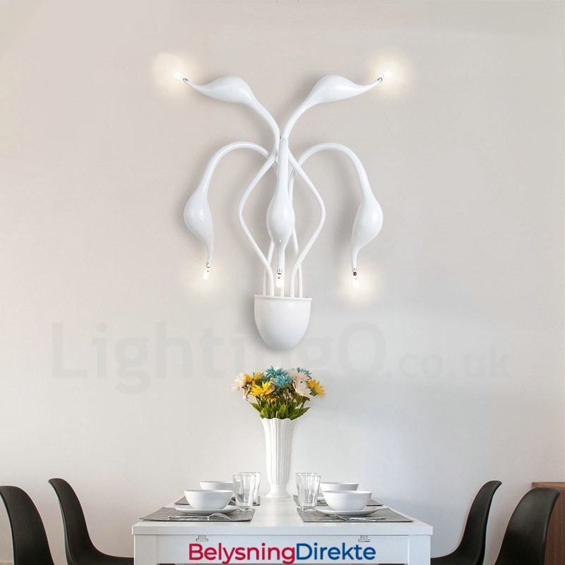 Svanehode Moderne Samtidsstil Flerfarget Omgivelseslys Vegglampe Vegglampe