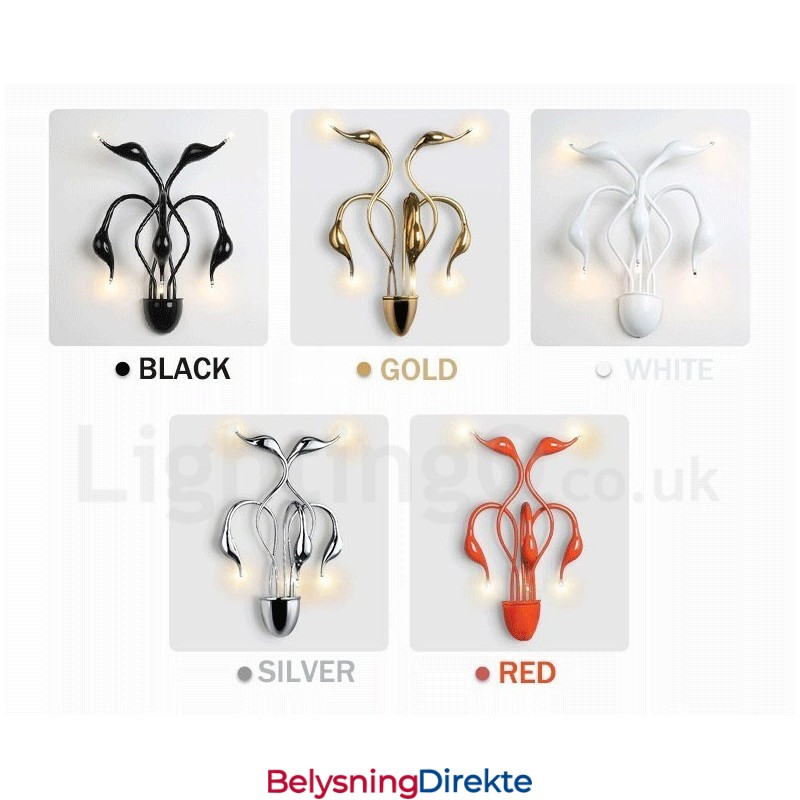 Svanehode Moderne Samtidsstil Flerfarget Omgivelseslys Vegglampe Vegglampe