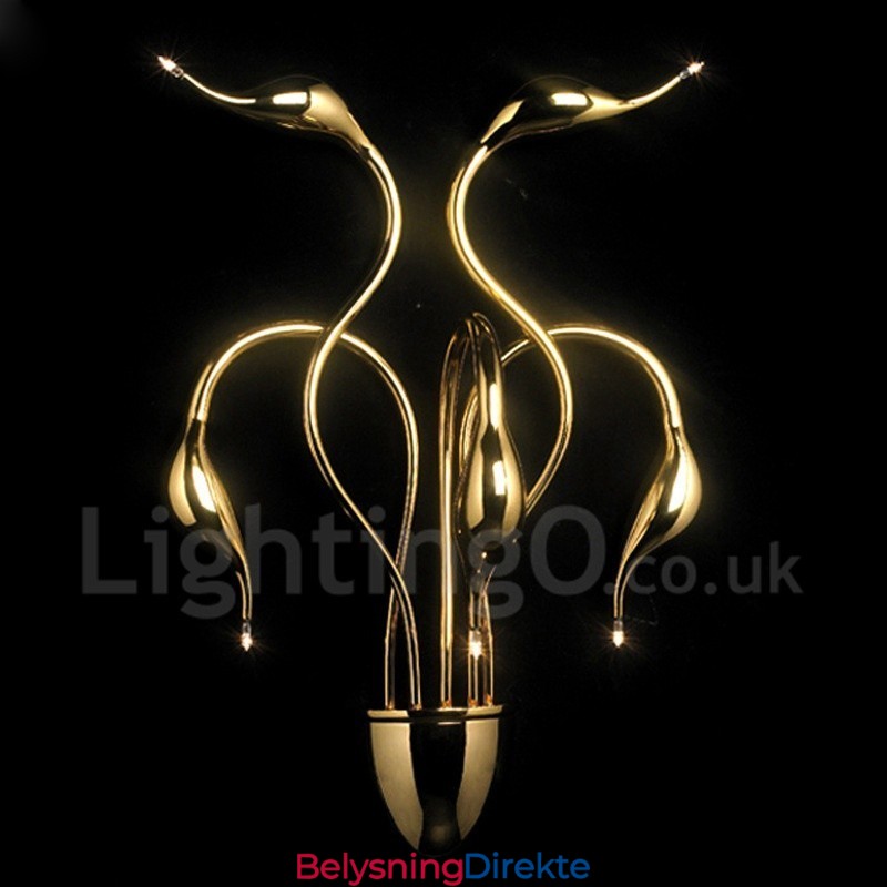 Svanehode Moderne Samtidsstil Flerfarget Omgivelseslys Vegglampe Vegglampe