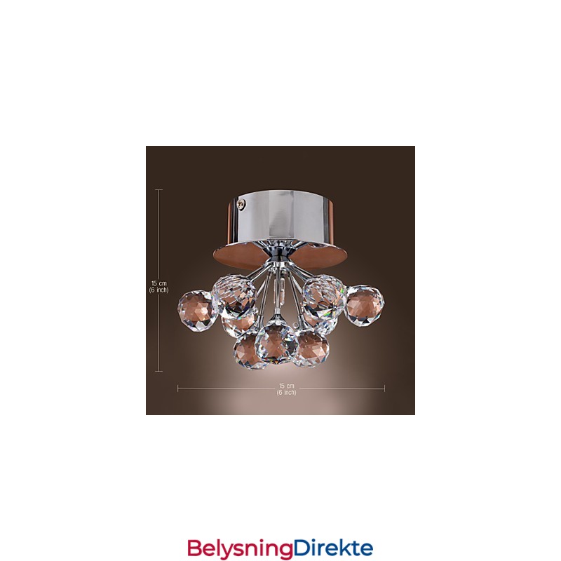 Moderne Samtids Krystall Mini Stil Krom Metall Innfelt Montering