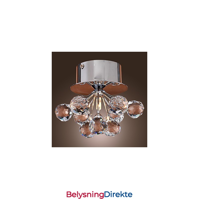 Moderne Samtids Krystall Mini Stil Krom Metall Innfelt Montering