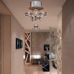 Moderne Samtids Krystall Mini Stil Krom Metall Innfelt Montering