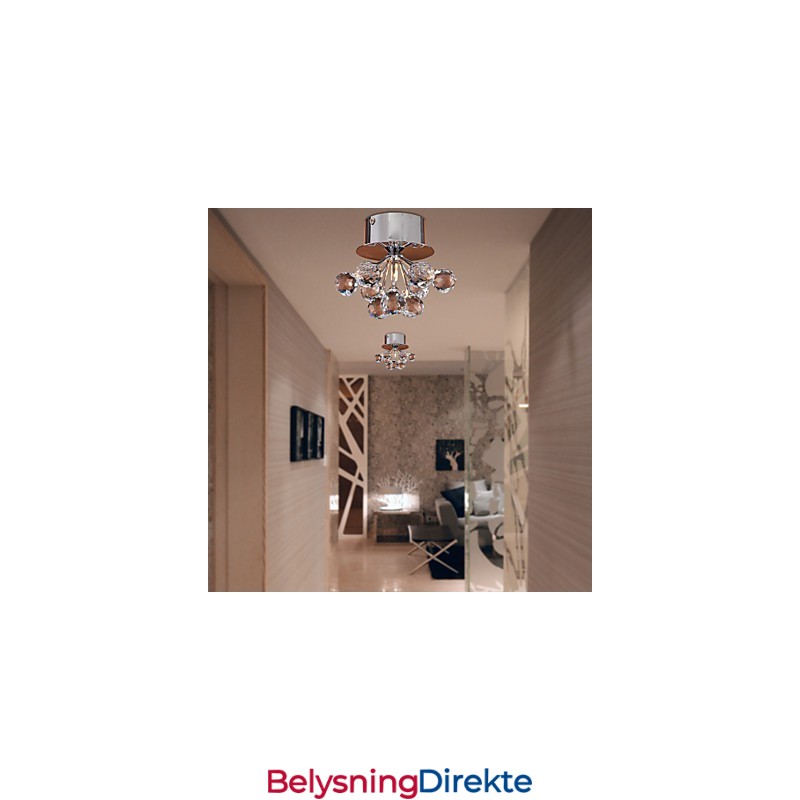 Moderne Samtids Krystall Mini Stil Krom Metall Innfelt Montering