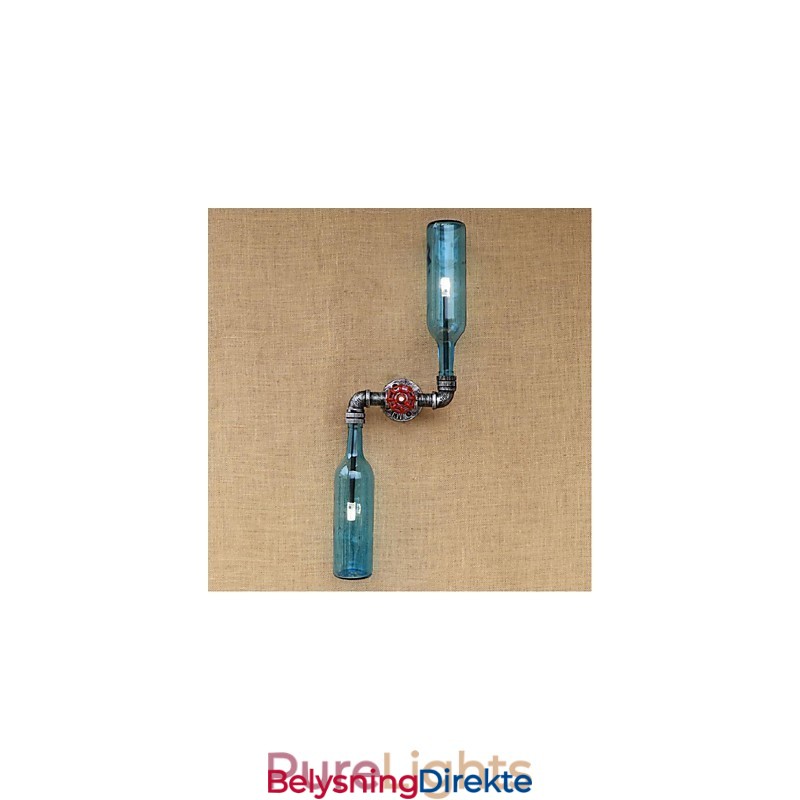 Rustikk Lodge Messingdetalj For Omgivelseslys Vegglampe Vegglampe Blå