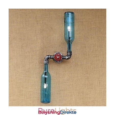 Rustikk Lodge Messingdetalj For Omgivelseslys Vegglampe Vegglampe Blå