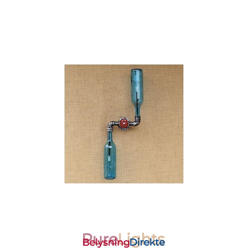 Rustikk Lodge Messingdetalj For Omgivelseslys Vegglampe Vegglampe Blå