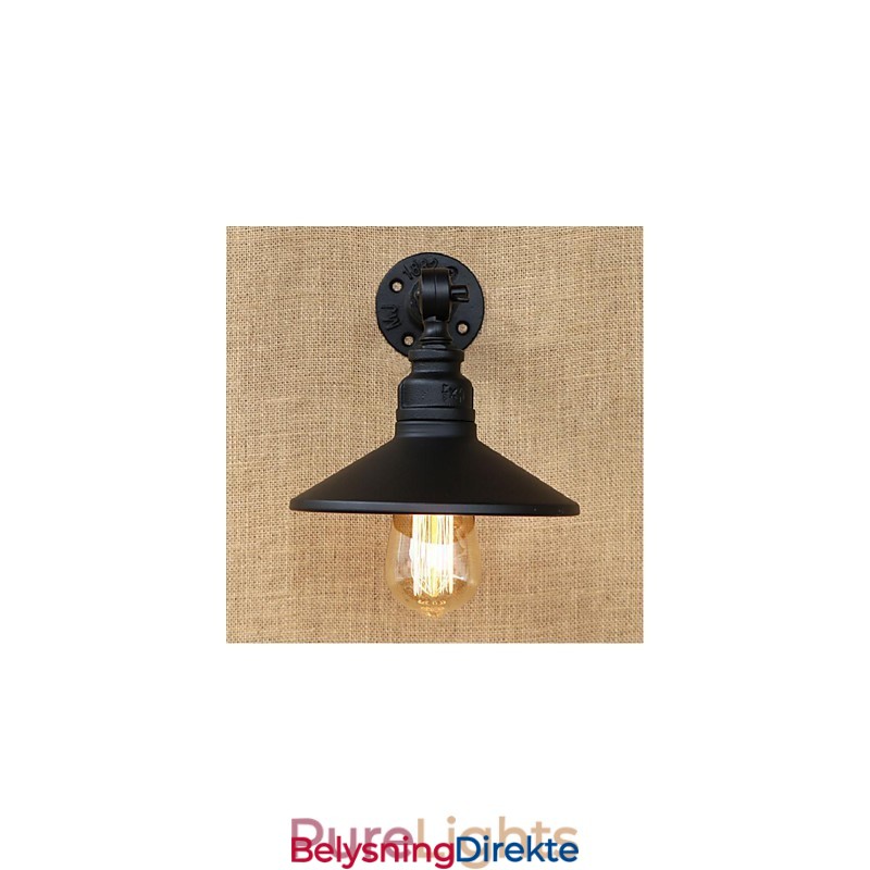 Industriell Stil Nordisk Vannrørsvegglampe Vegglampe Svart