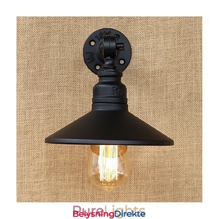Industriell Stil Nordisk Vannrørsvegglampe Vegglampe Svart