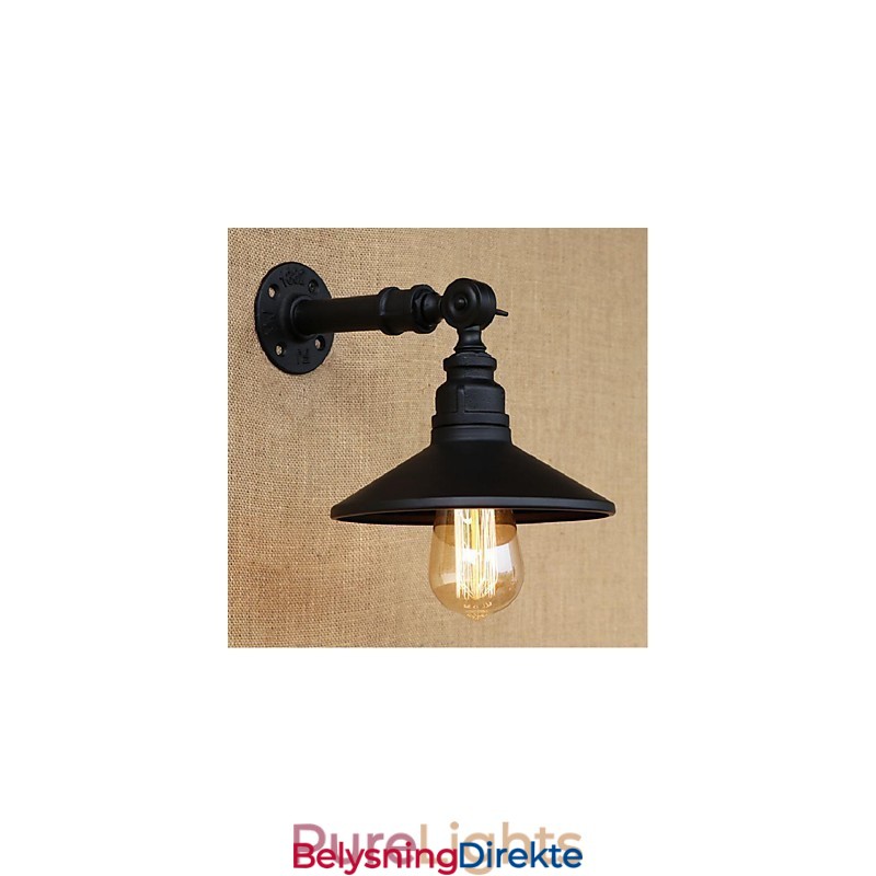 Industriell Stil Nordisk Vannrørsvegglampe Vegglampe Svart