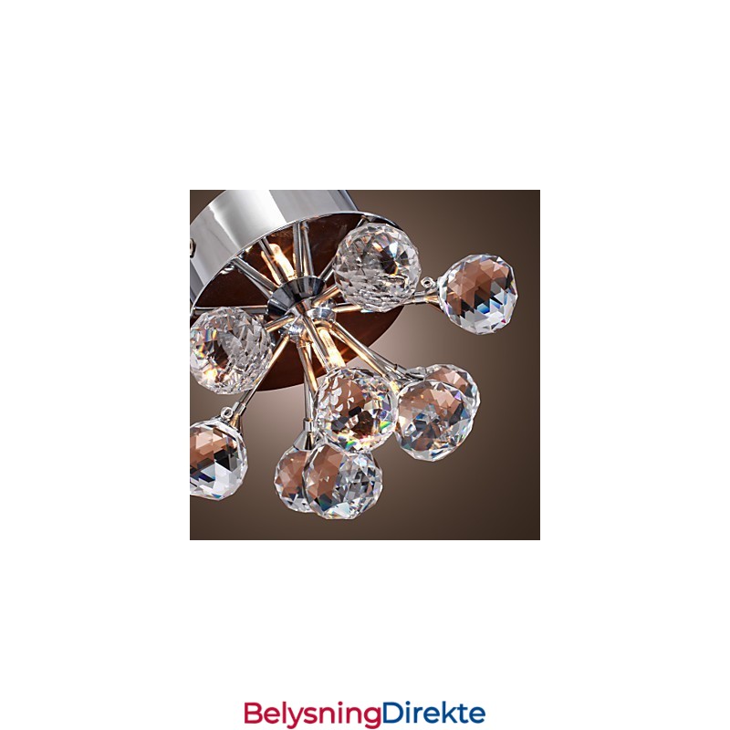 Moderne Samtids Krystall Mini Stil Krom Metall Innfelt Montering