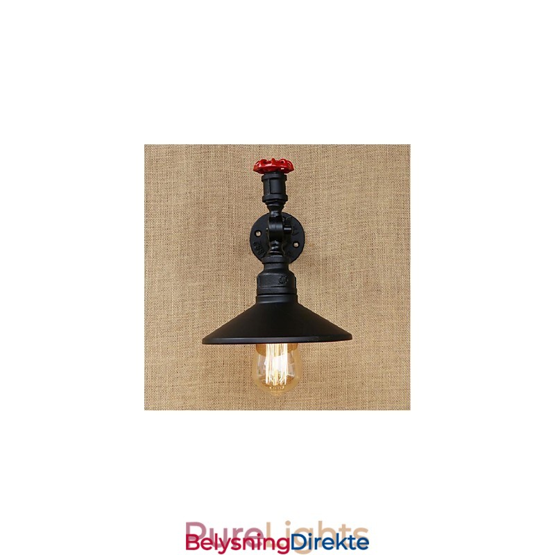 Rustikk Hyttemaling For Omgivelseslys Vegglampe I Svart