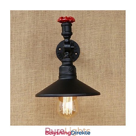Rustikk Hyttemaling For Omgivelseslys Vegglampe I Svart
