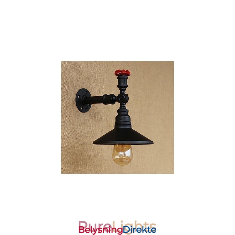 Rustikk Hyttemaling For Omgivelseslys Vegglampe I Svart