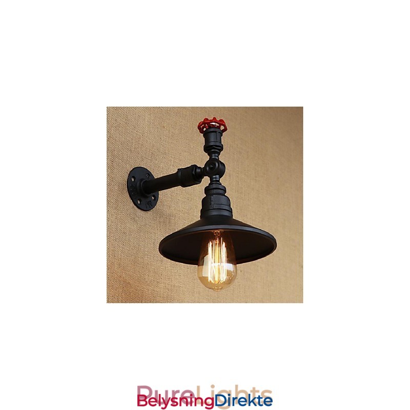Rustikk Hyttemaling For Omgivelseslys Vegglampe I Svart