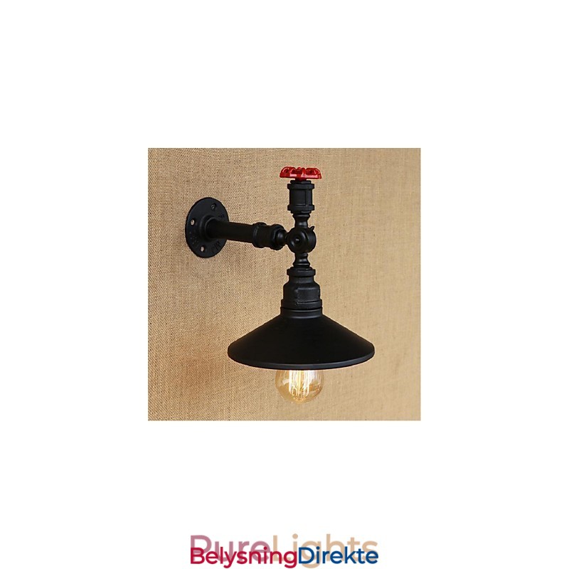 Rustikk Hyttemaling For Omgivelseslys Vegglampe I Svart