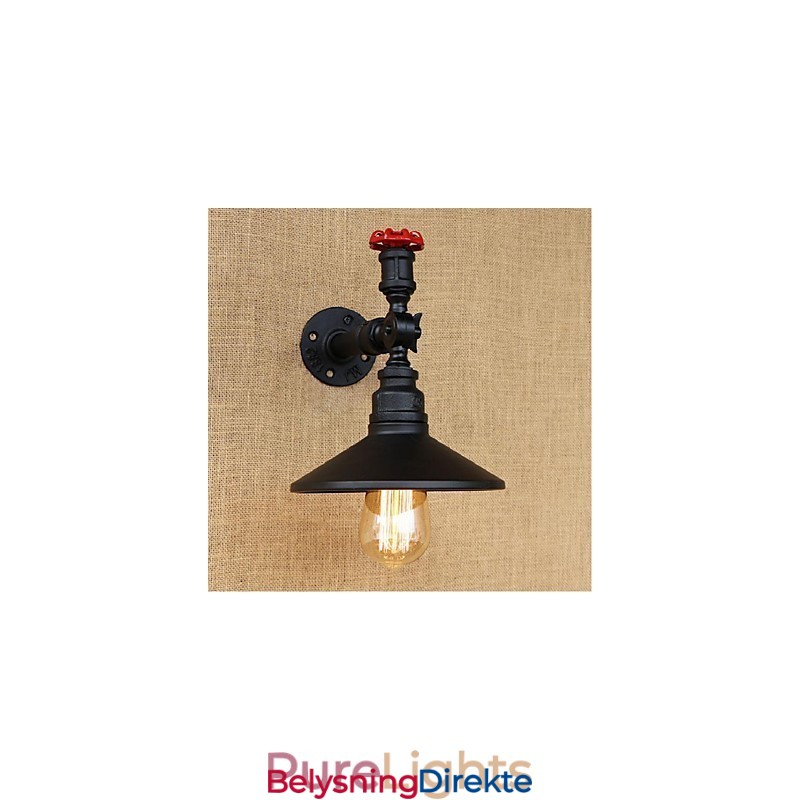 Rustikk Hyttemaling For Omgivelseslys Vegglampe I Svart