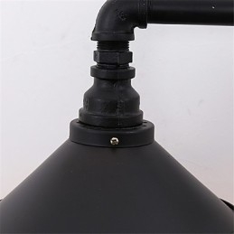 Vintage Industrielle Rørvegglamper Svart Metallskjerm Restaurant Kafé Bar Dekorasjonsbelysning Med 2 Lys Malt Finish