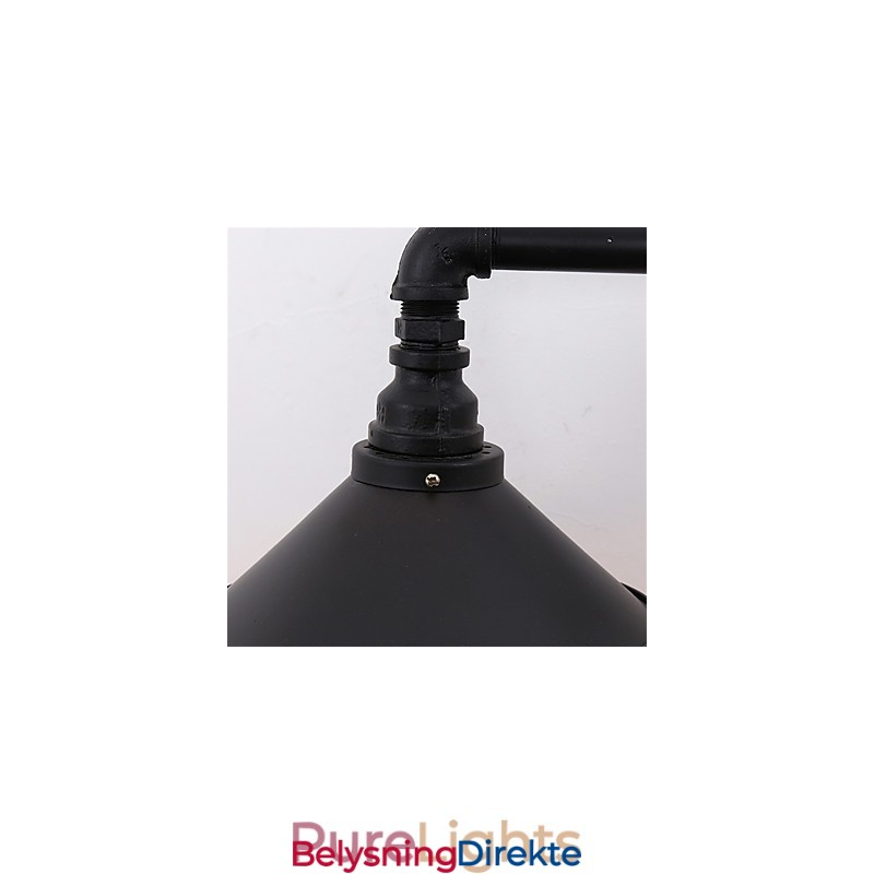 2 Hoder Retro Industrielle Rørvegglamper Enkel Loft Svart Metall Spisestue Kjøkken Bar Kafé Dekorasjonsbelysning