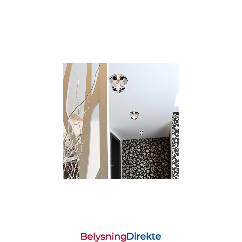 Moderne Samtids Krystall Mini Stil Krom Metall Innfelt Montering