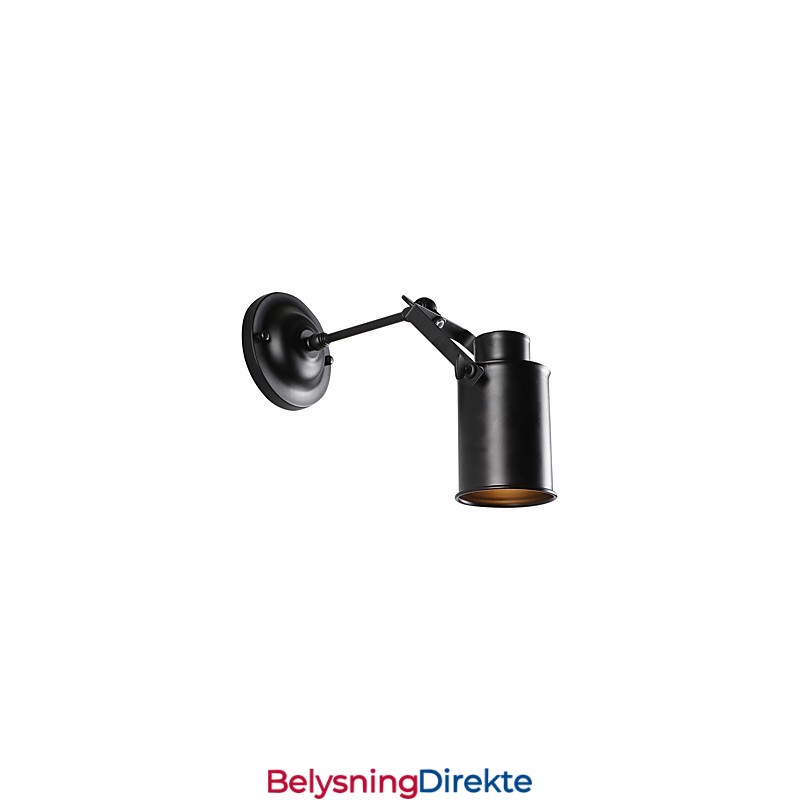 Vintage Vegglampe I Svart Metall I Loftstil, Stue, Spisestue, Gang, Kafé, Barer, Bar, Vegglampe